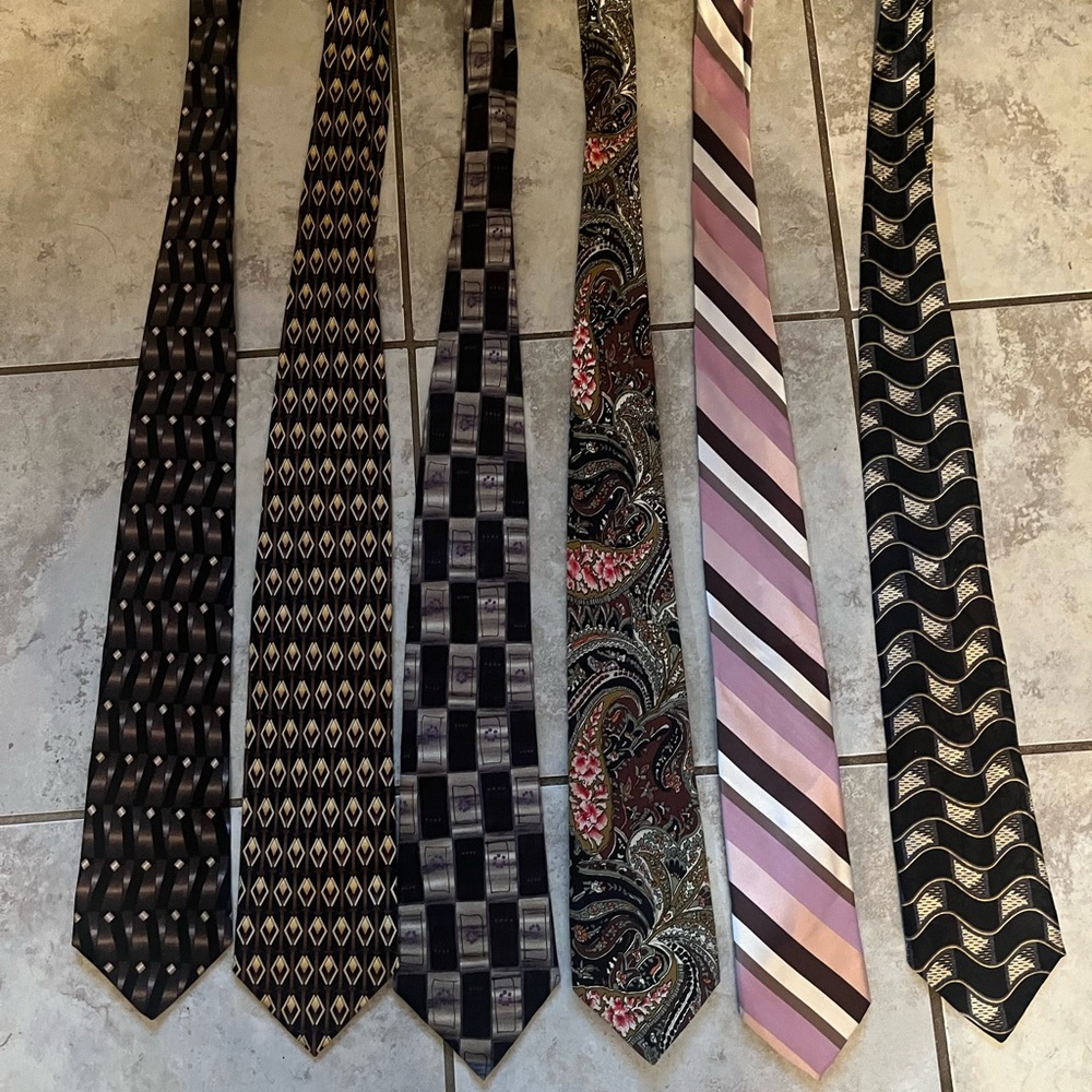 Elegant Men's Tie Set - Black, Pink, and Multicolor